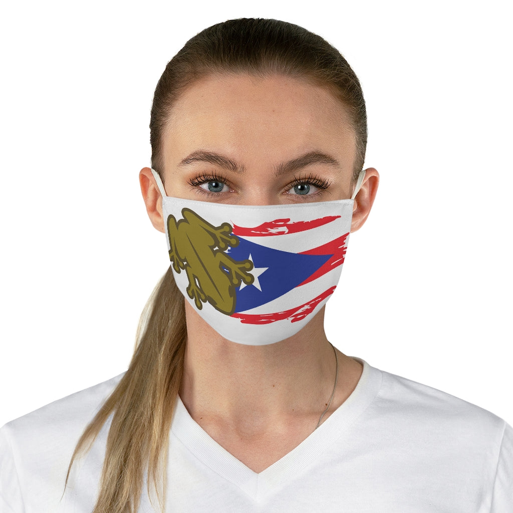 PR Brown Coqui White Fabric Face Mask