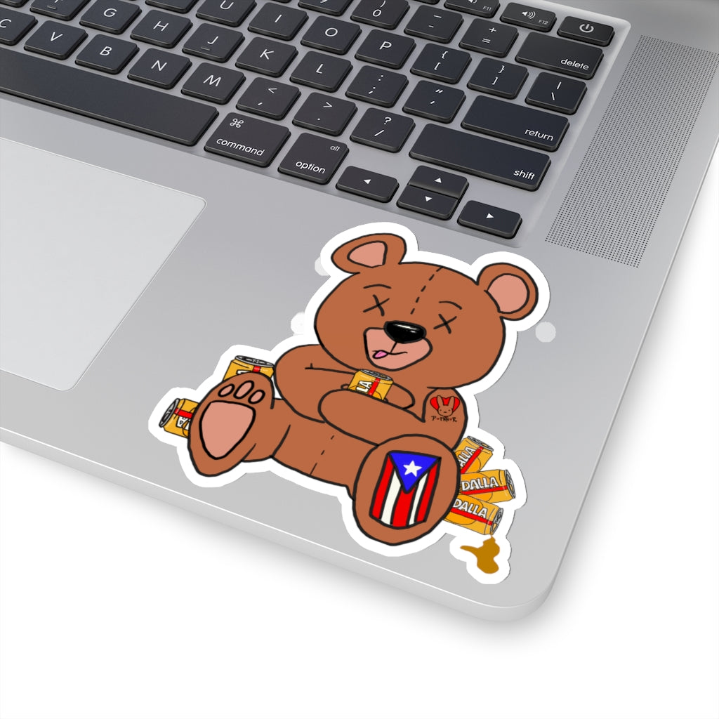 Drunk Teddy- Kiss-Cut Stickers