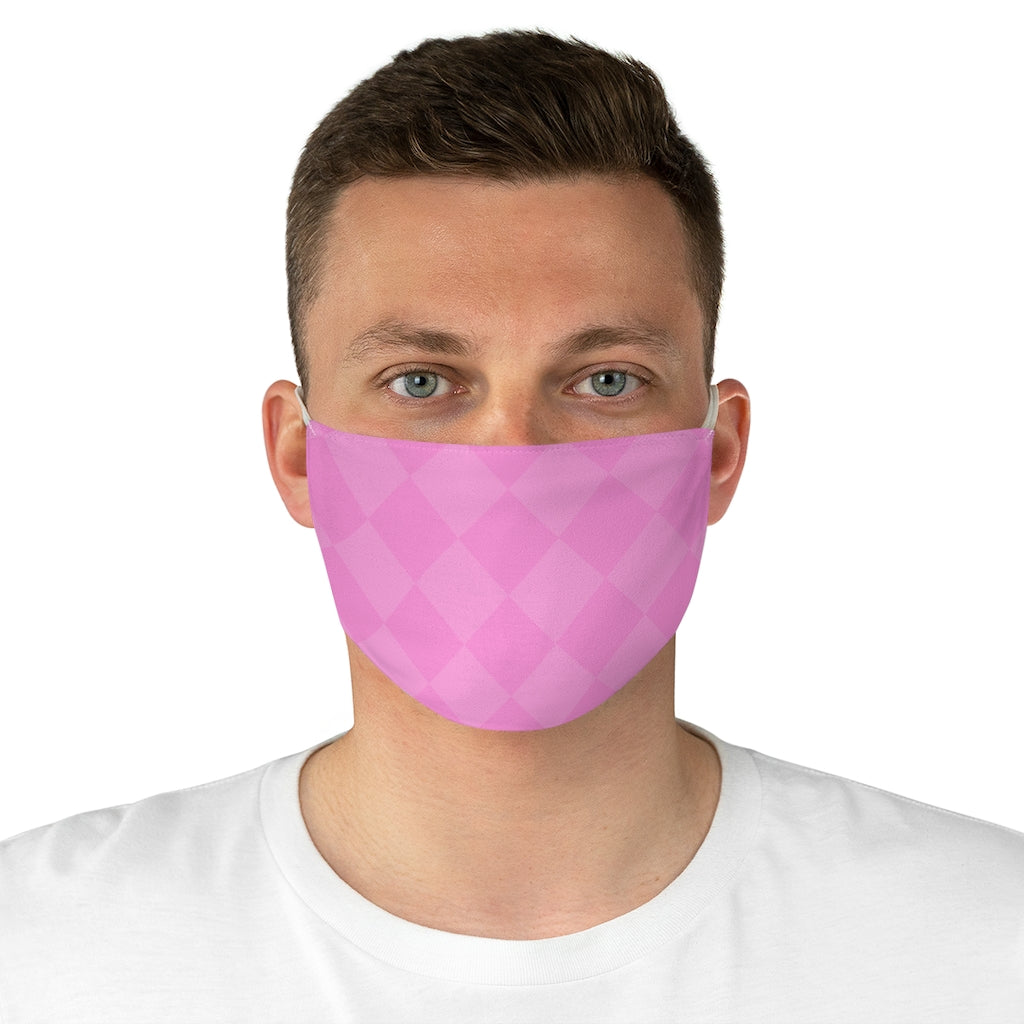 Pink Checkered Fabric Face Mask