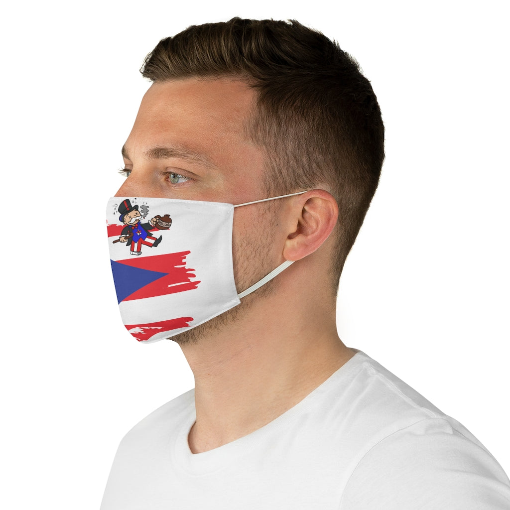 PR flag with Drunk Monopoly White Fabric Face Mask