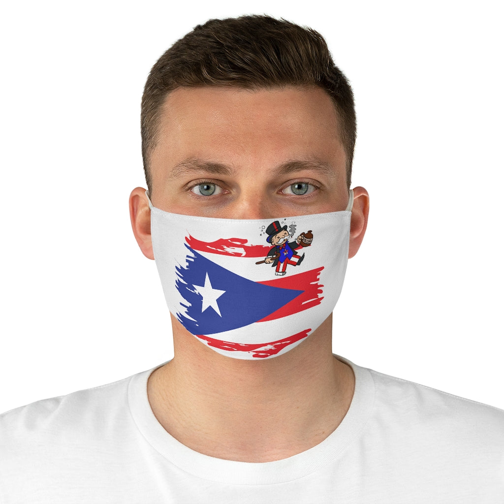 PR flag with Drunk Monopoly White Fabric Face Mask