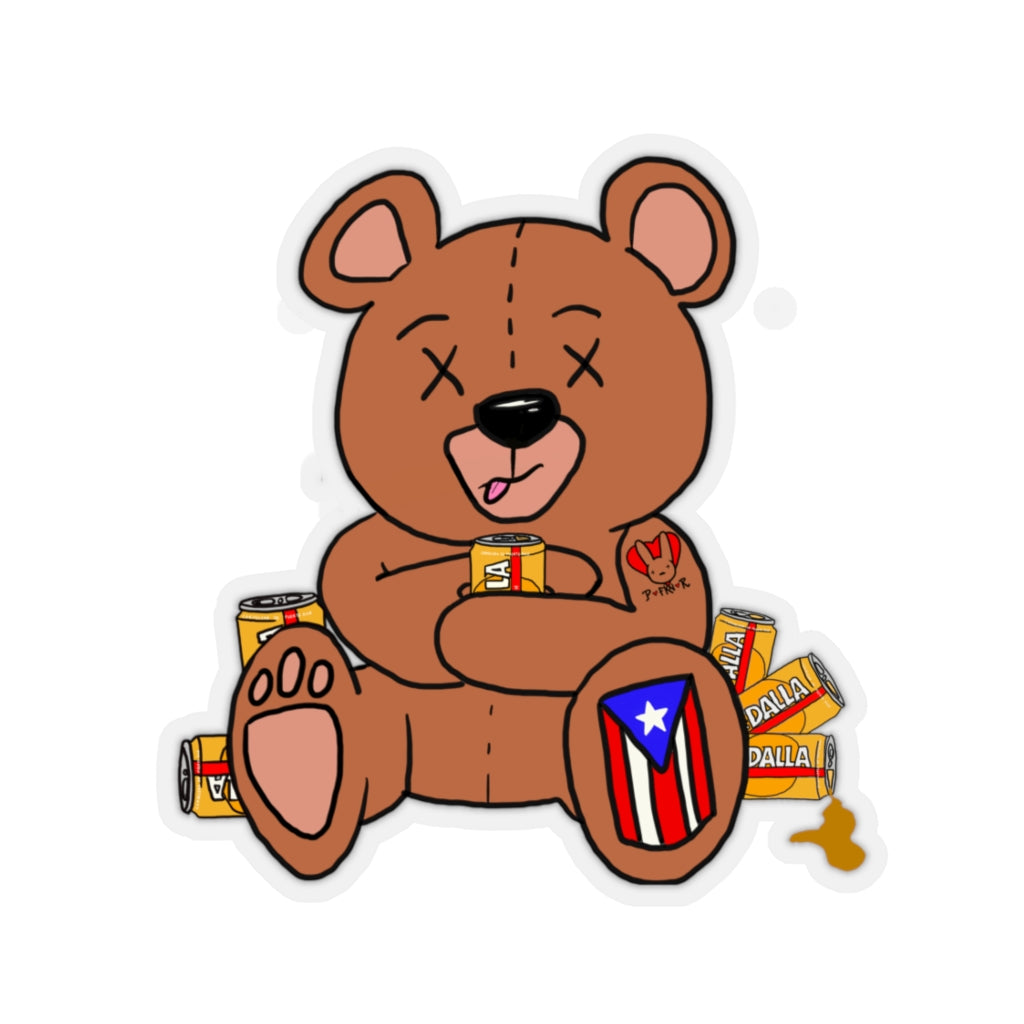 Drunk Teddy- Kiss-Cut Stickers