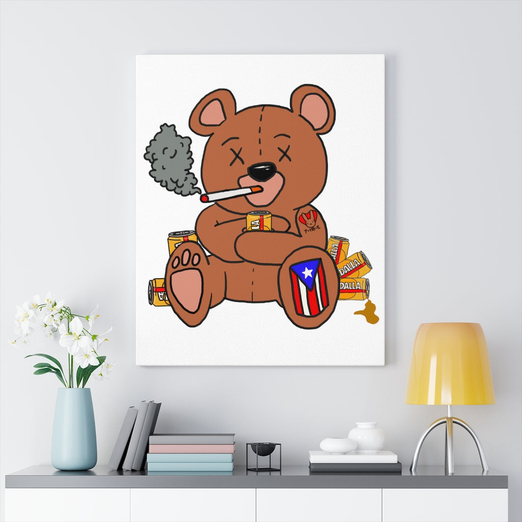 Drunk Teddy- Canvas Gallery Wraps