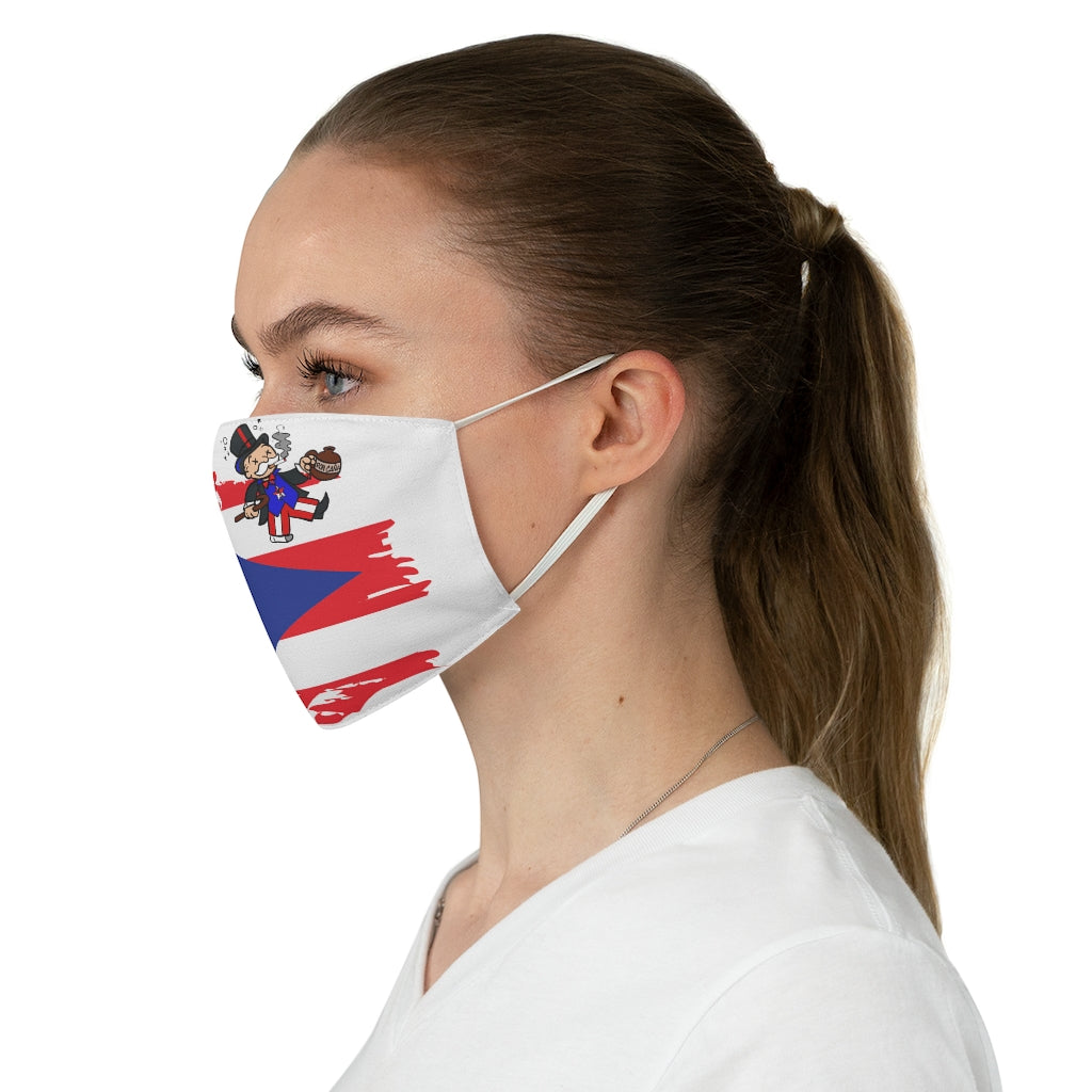 PR flag with Drunk Monopoly White Fabric Face Mask