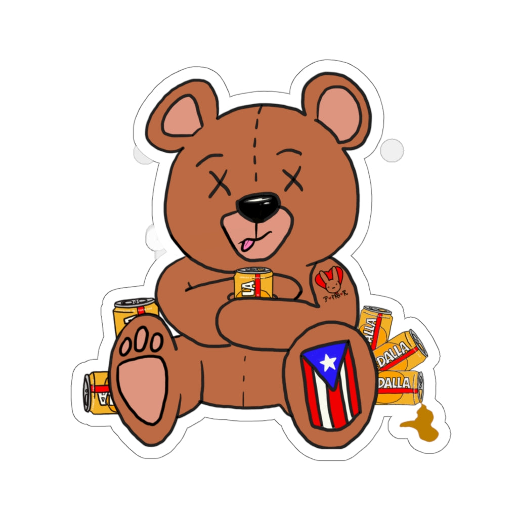 Drunk Teddy- Kiss-Cut Stickers