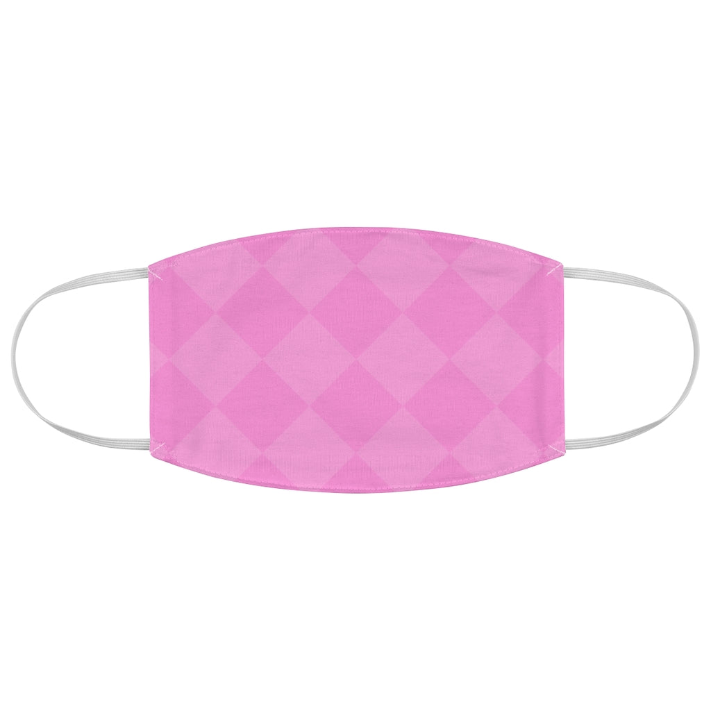 Pink Checkered Fabric Face Mask