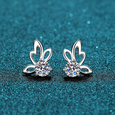 1 Carat Moissanite Butterfly Shape Earrings