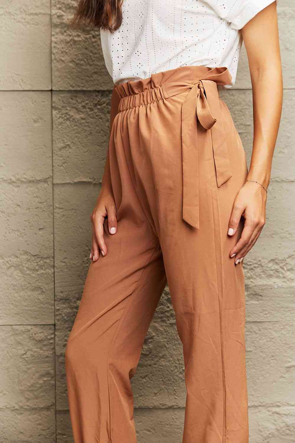 Tie Waist Cropped Pants