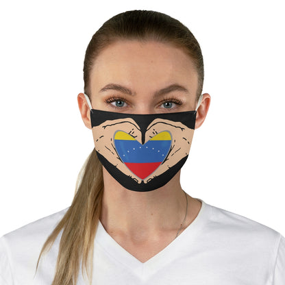 Venezuela Heart, Black Fabric Face Mask