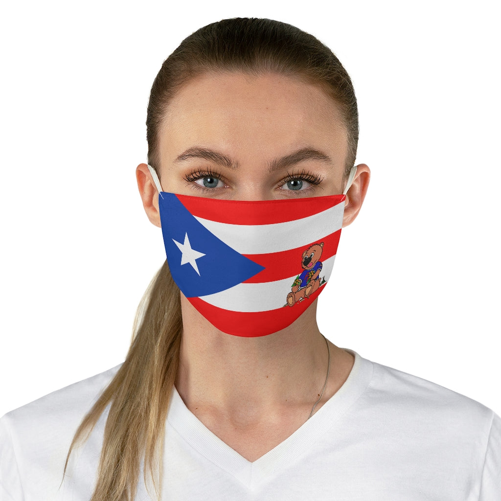 PR Flag, Quenepas Teddy Fabric Face Mask