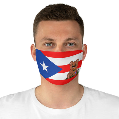 PR flag bear with Quenepas Fabric Face Mask