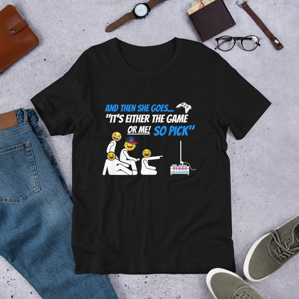 And Then She Goes...(Playstation Remote Blue) Short-Sleeve Unisex T-Shirt