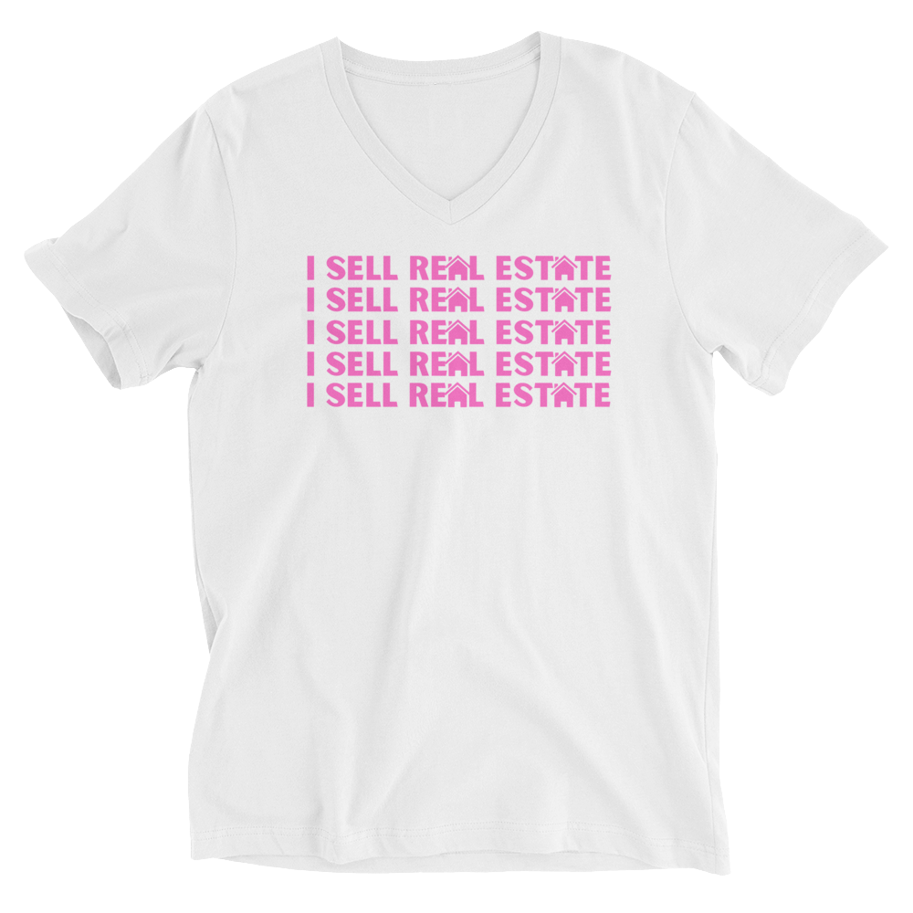 "I Sell Real Estate" Unisex Short Sleeve V-Neck T-Shirt
