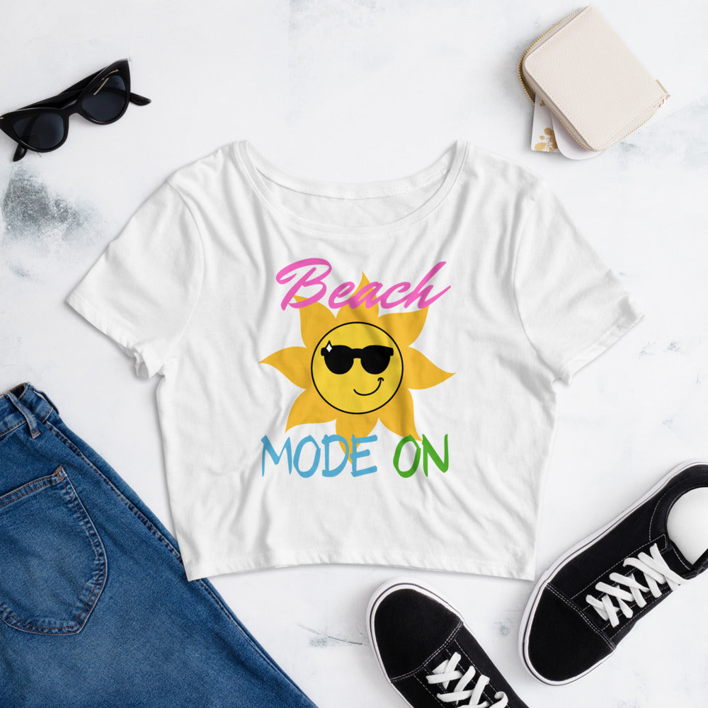 Beach Mode ON- Women’s Crop Tee