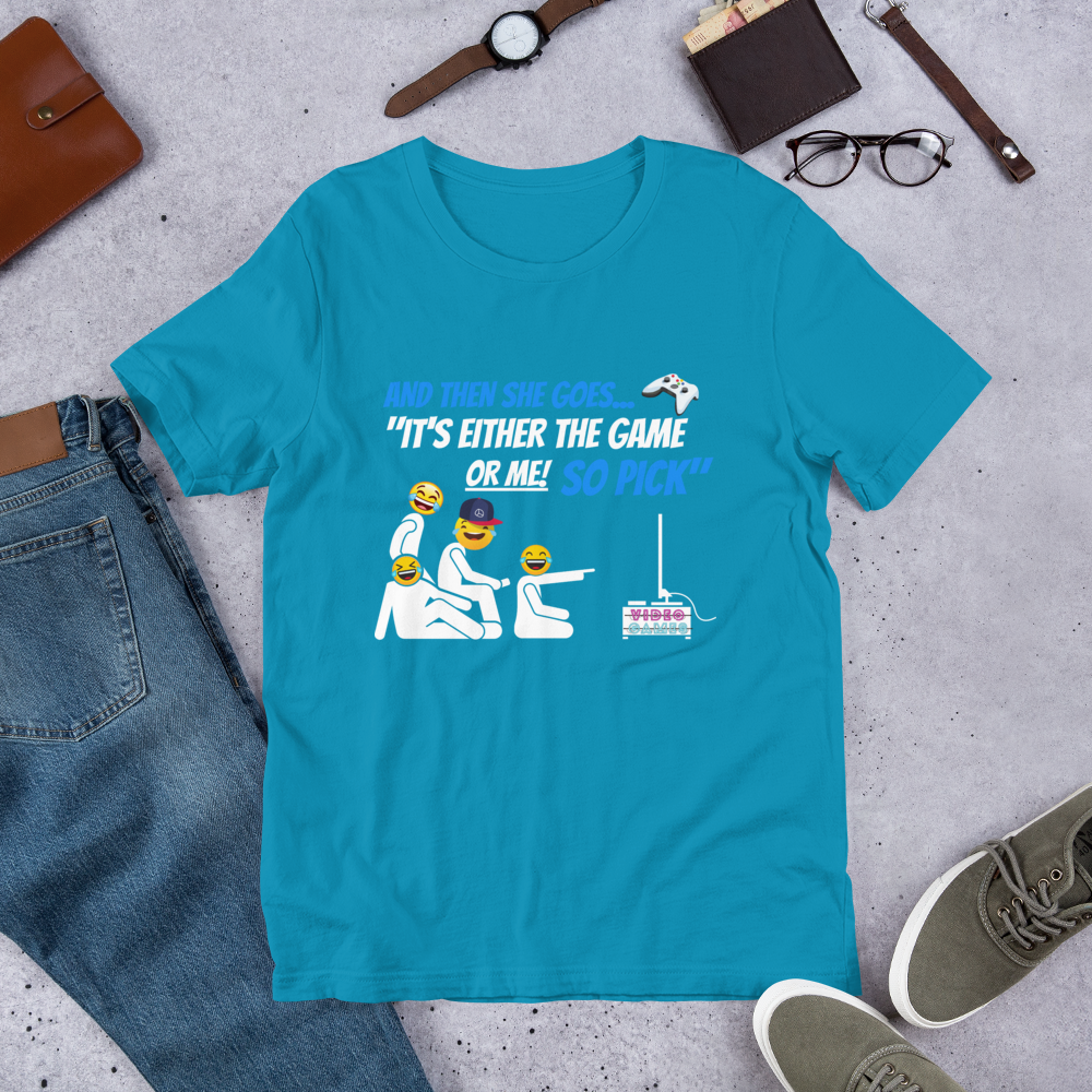 And Then She Goes...(Playstation Remote Blue) Short-Sleeve Unisex T-Shirt